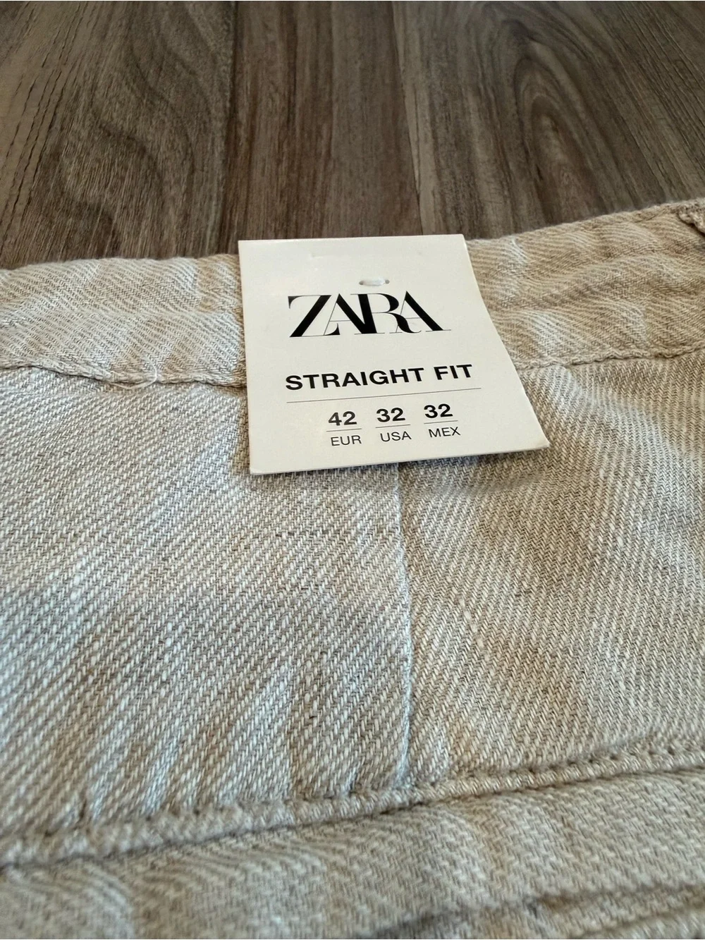 NWT Zara Men's Lightweight 100% Linen Pants in Natural Beige Size US 32 Waist